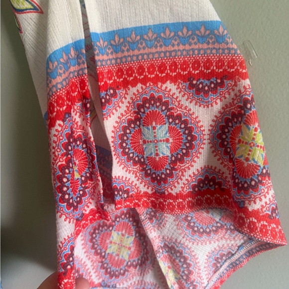 New Directions Floral Boho Peasant blouse bell split sleeves size medium - Picture 10 of 12
